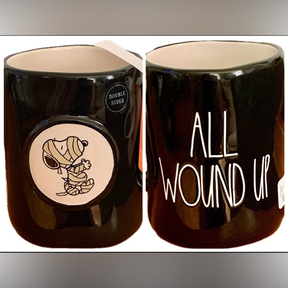 Rae Dunn X Peanuts 🎃 Halloween 🎃 Snoopy 👻 Mummy 👻 All Wound Up Mug 👻 NWT - Picture 1 of 9